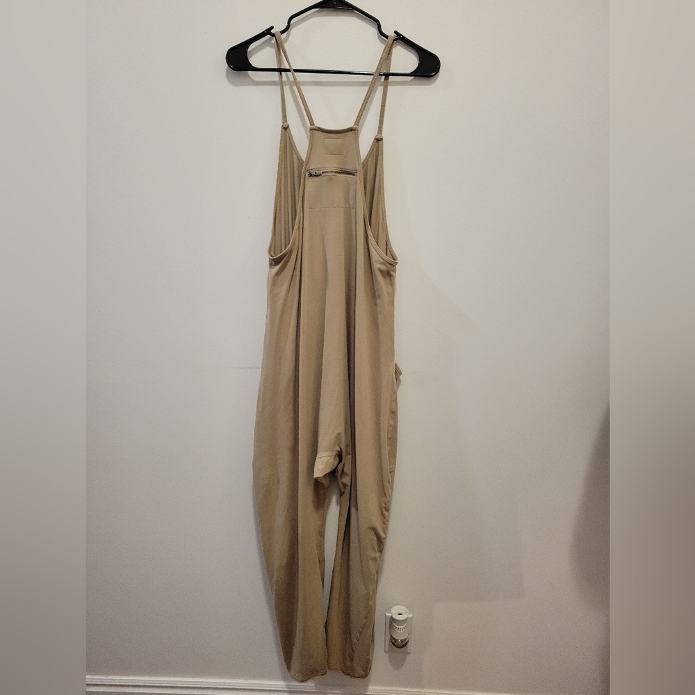 Free People Beige/Taupe Relaxed Tank Jumpsuit - Picture 6 of 7